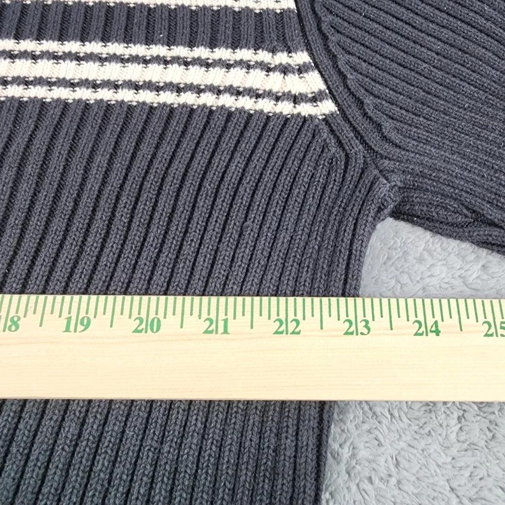 Polo Jeans Ralph Lauren Sweater Mens XL Black Stripe Ribbed Full Zip Y2K Vintage